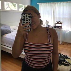 reformation striped body suit